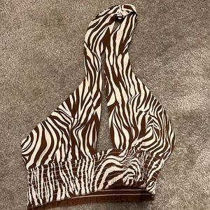 Size S Lelis animal print halter top